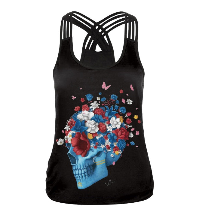 New product skull digital print vest female comfortable cross